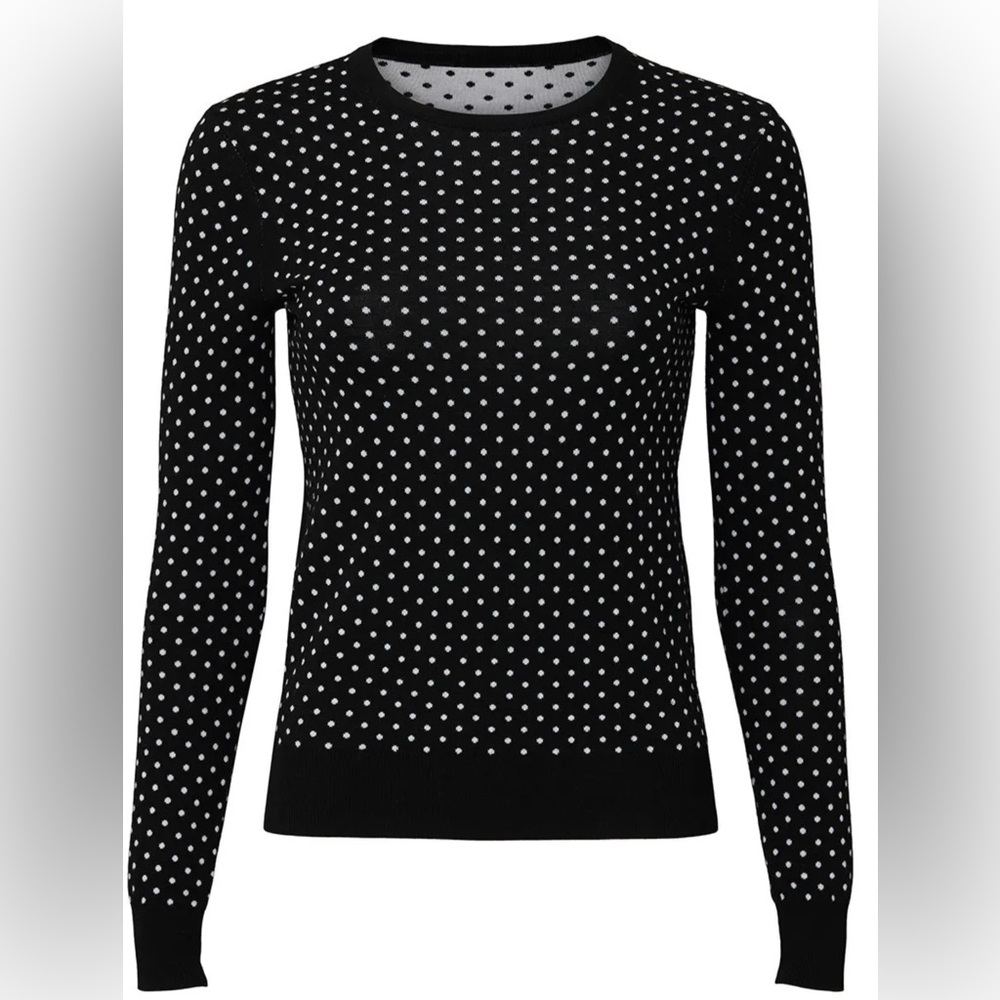 Theory Black and White Polka Dot Sweater